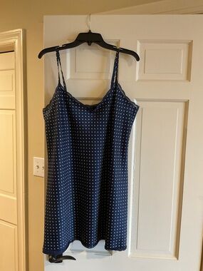 Ralph Lauren Navy Blue Polka Dot Chemise/night gown